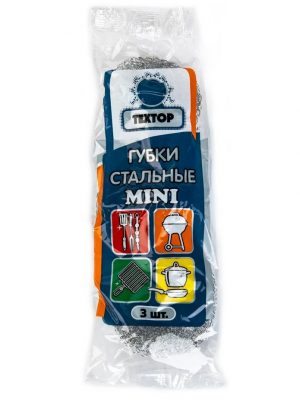 Губка Textop для мытья посуды металл 3шт/уп (по 12 гр)*120