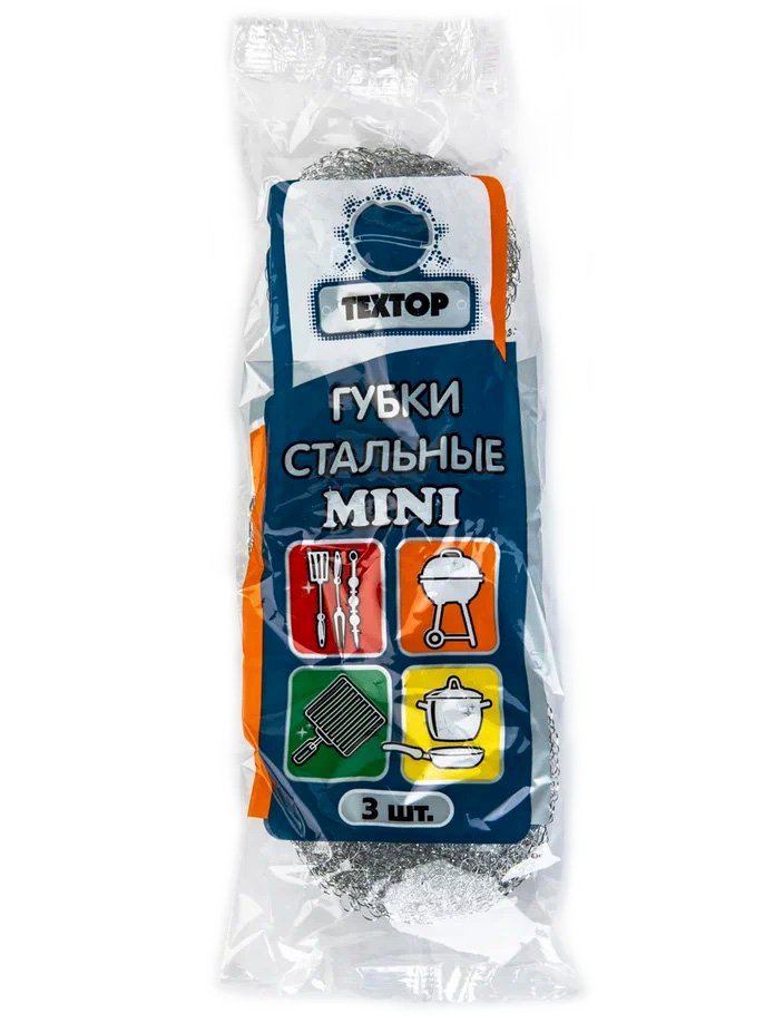 Губка Textop для мытья посуды металл 3шт/уп (по 12 гр)*120