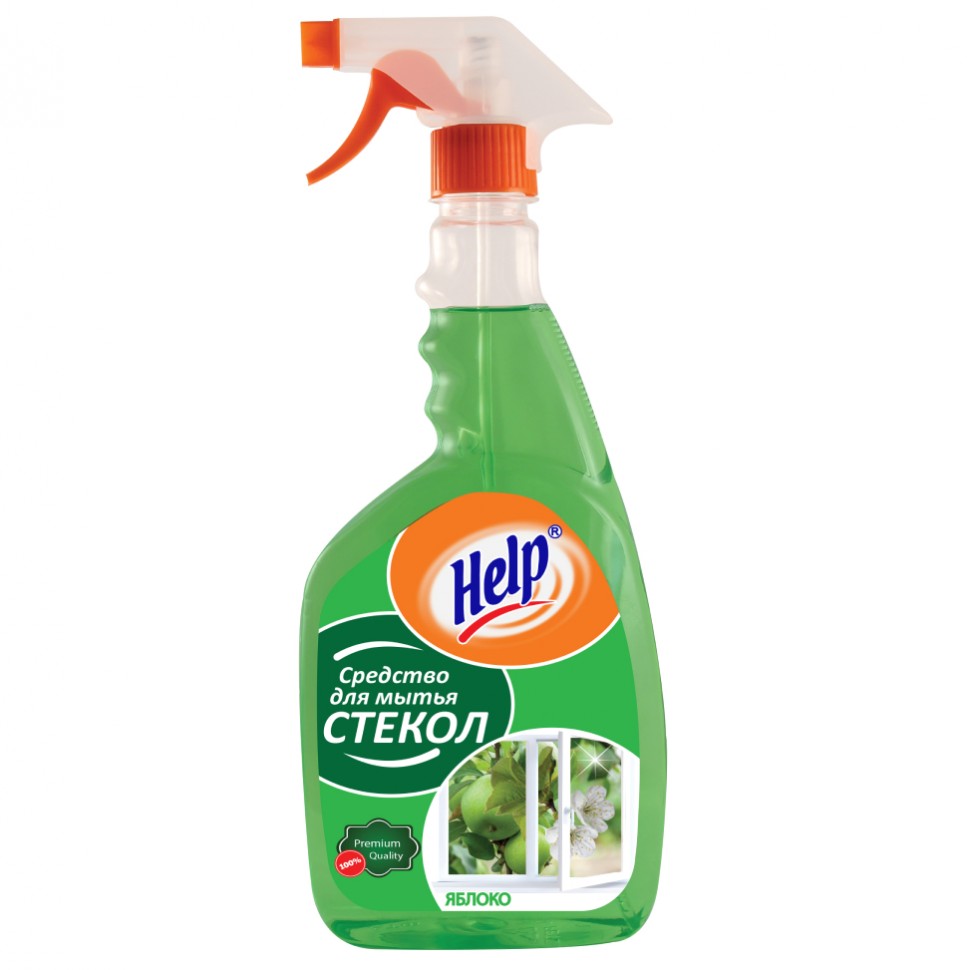 Средство ХЕЛП Яблоко для стекол триггер 750мл. с курком /12