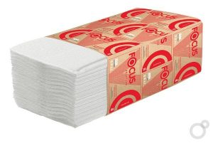 Полотенца бумажные Z-сложения 2 слоя 200л FOCUS Premium в упаковке белые 24*20см / 12