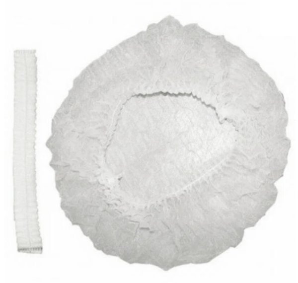 Шапочка шарлотта одноразовая, шелк-флис белая, 100шт упак / 10