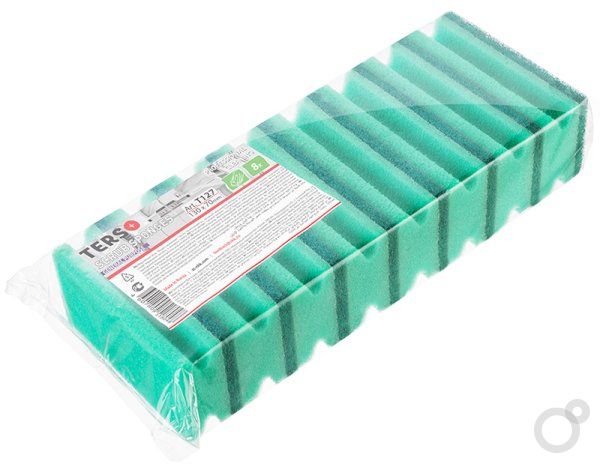 Губки TERSO поролон.профильные с абразивом 130х70х45 зеленый 8шт./уп*16