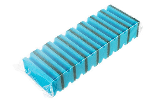 Губки TERSO поролон.профильные с абразивом 130х70х45 синий 8шт/уп*16