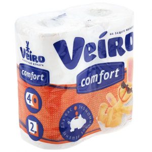 Туалетная бумага Veiro 4рул. 2х-сл. Комфорт белая 17,5м. 140 листов / 12