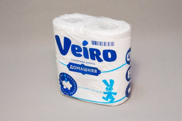 Туалетная бумага Veiro 4рул. 2х-сл.Домашняя белая 15м.120 отрыв./12