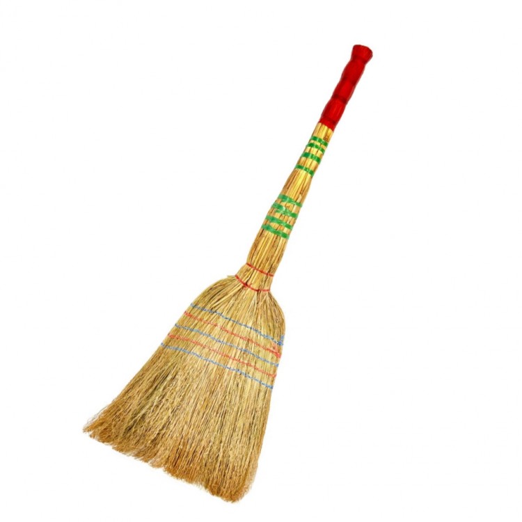 Веник "Сорго" 4-х прошивной красный Премиум / 50шт