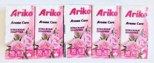 Ariko бумажные носовые платочки 3сл Цветочные 10шт (340)