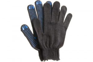 Перчатки х/б с ПВХ 4-х нит.черные (ОК)/500