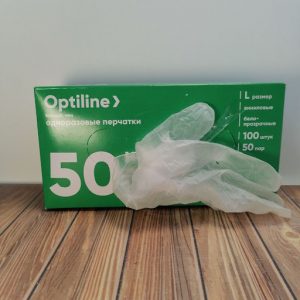Перчатки виниловые OptiLine L 100 шт/уп (10)