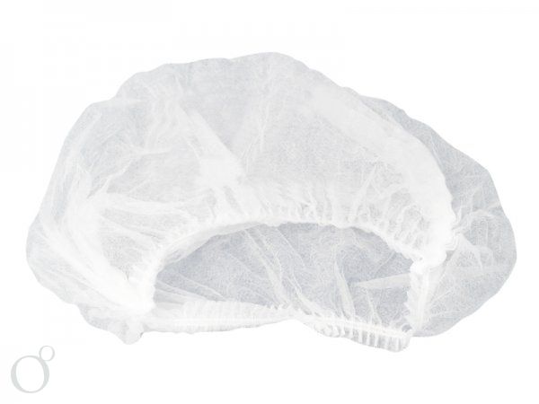 Шапочка Шарлотта одноразовая шелк-флис белая/100шт в упак/10упак в кор/