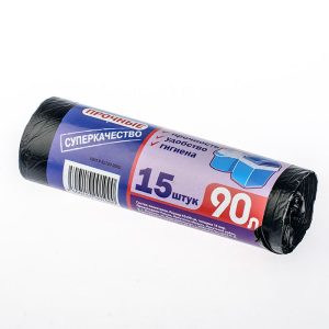 Пакет для мусора 90л 15 шт Помощник № 1-Люкс/40