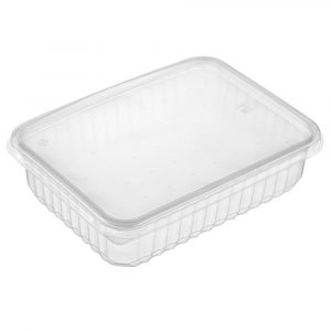Контейнер пластик 500мл плаский прозрачный с крышкой 500 шт в коробке