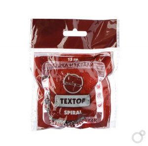Губка Textop для мытья посуды спиральная нерж.сталь 15гр./120