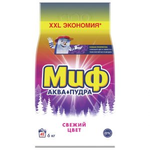 Стиральный порошок Миф 6кг Аквапудра Свежий цвет Автомат/1