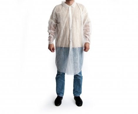 Халат нетк.материал, кнопка, 2 XL(54-56р-р)10шт/уп 100шт/кор