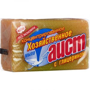 Мыло хозяйственное 150гр ГЛИЦЕРИН Аист в обертке/10/60