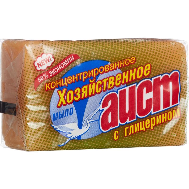 Мыло хозяйственное 150гр ГЛИЦЕРИН Аист в обертке/10/60