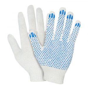 Перчатки х/б с ПВХ 4-х нит.белые (ОК)/500