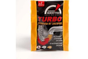 Уникум УДОБНАЯ МИНУТКА Турбо от засоров гранулированное 70гр.
