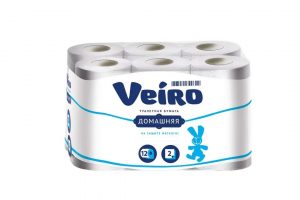 Туалетная бумага Veiro 12рул. 2х-сл.Домашняя белая 15м.120 отрыв./4