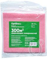 Салфетка вискозная OptiLine 30*34см.розовая 3 шт.(40)