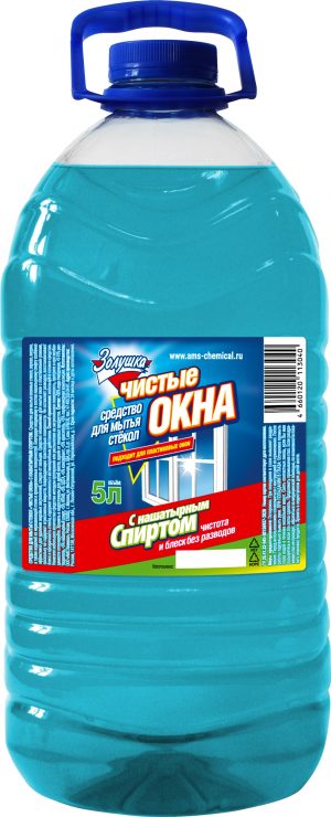 Средство ЗОЛУШКА "Чистые Окна" для стекол с нашатырным спиртом 5л, ПЭТ/ 4