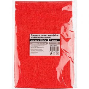 Тряпка для пола из микрофибры Optiline 50*80cм.220гр.красный 25/200